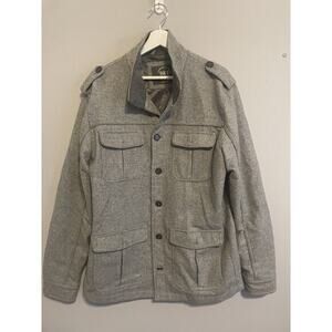 Buckle BKE Jacket Mens XL Gray Wool‎ Blend Western Cowboy Lined Snap And Zip